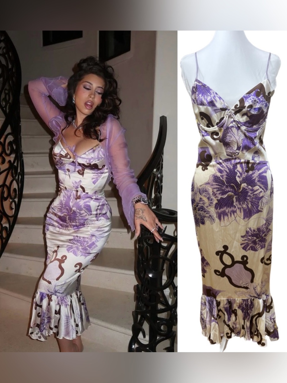 Vintage Just Cavalli Silk Dress | NWT | Worn by Kim Kardashian & Kali Uchis